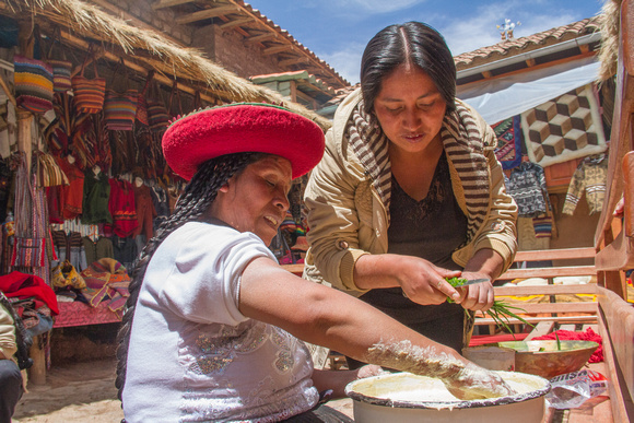 Making a meal in Chinchero